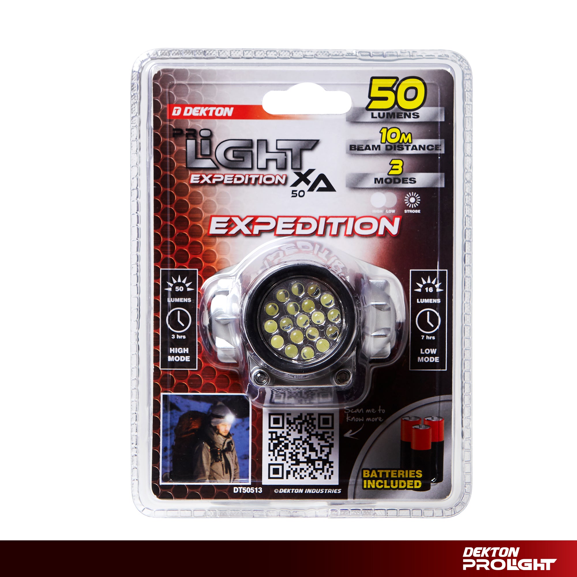 Dekton Expedition LED Head Light Torch Headlamp 50 Lumens 10M Range & Batteries Dekton Expedition LED Head Light Torch Headlamp 50 Lumens 10M Range & Batteries